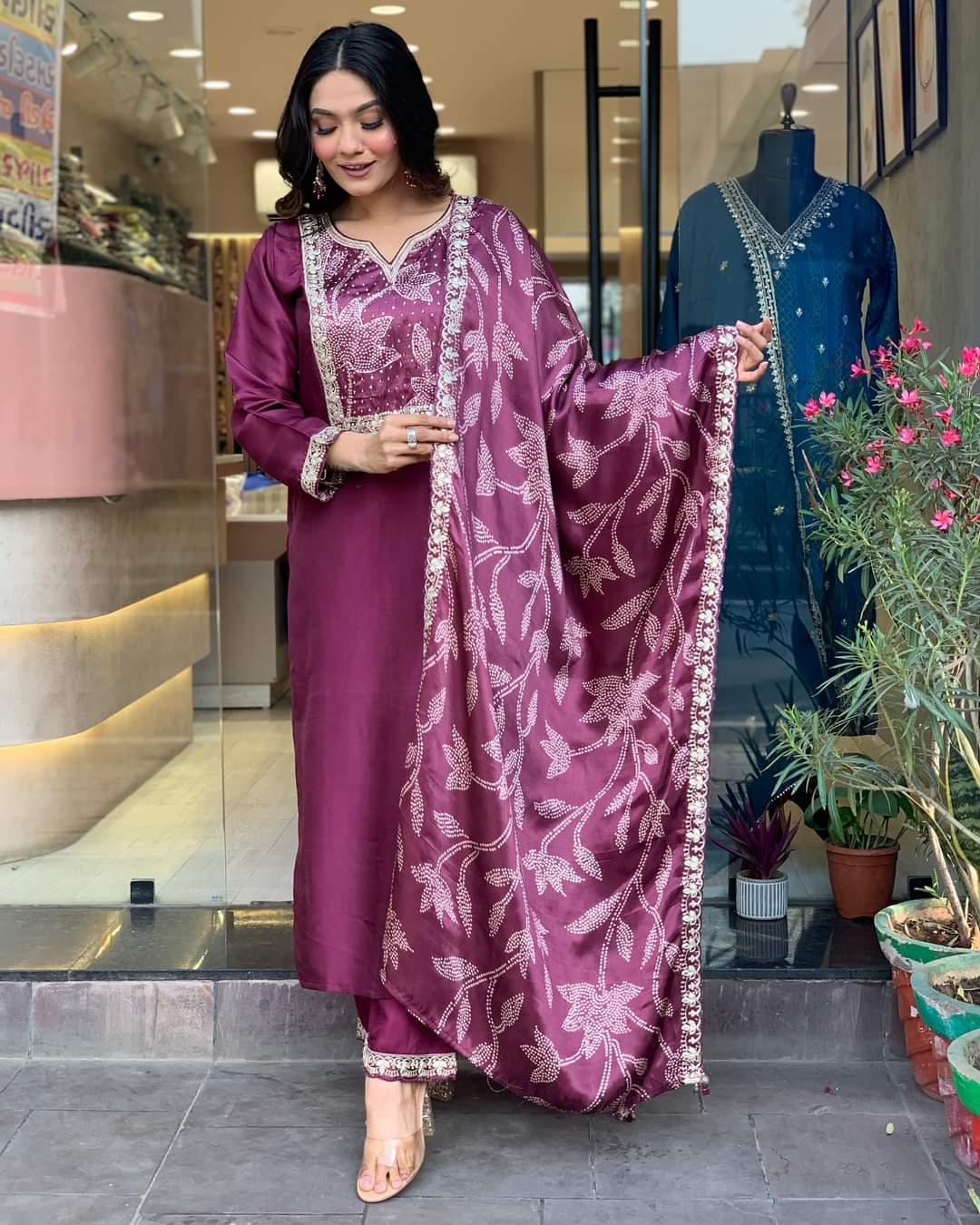 Traditional Chanderi Kurta Set with Dupatta