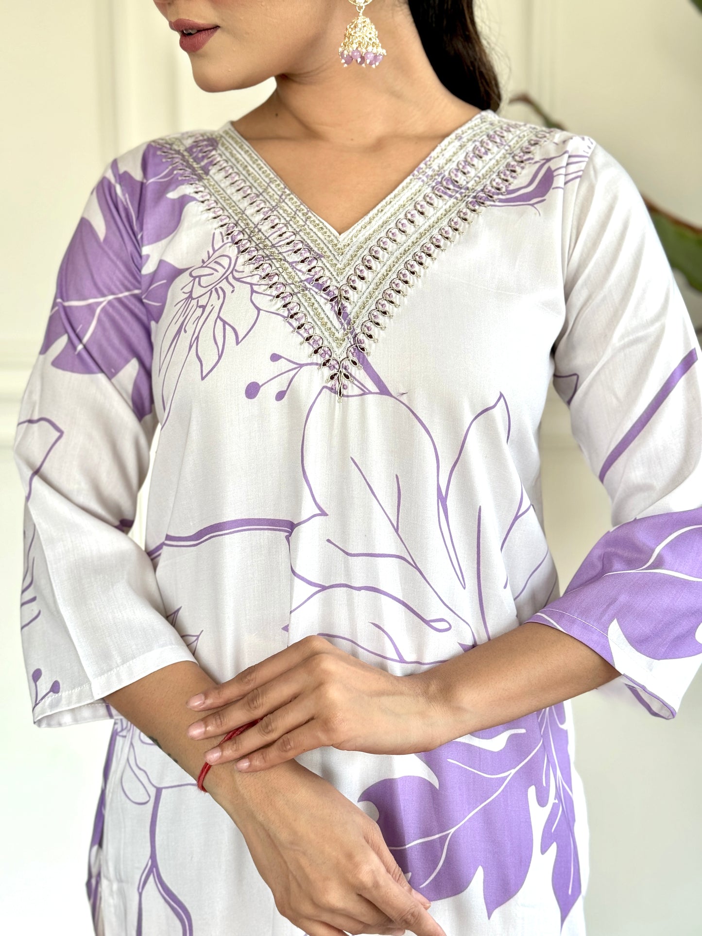 Women Embroidered Straight Kurta Set With Dupatta