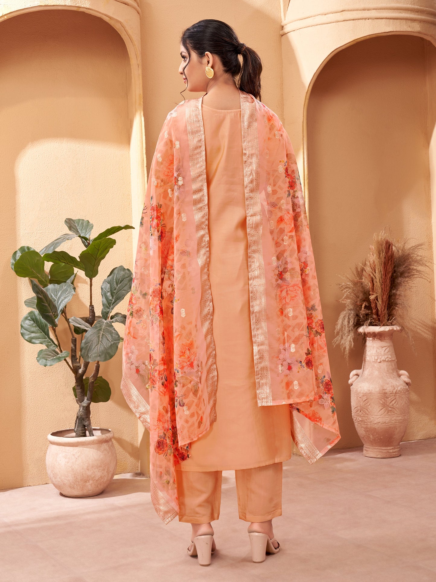 Graceful Women's Embroidery Straight Kurta Set with Dupatta